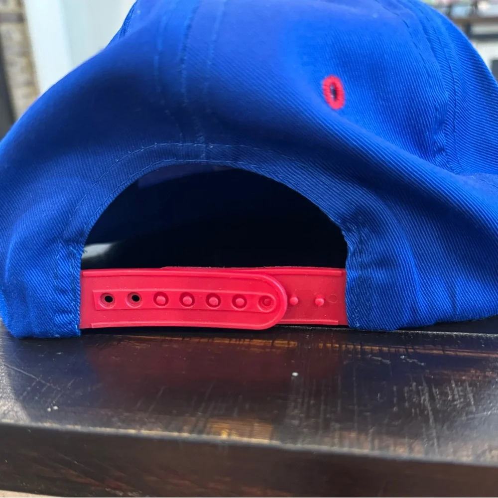 Blue and Red Norway Cap. Snap back one size.